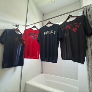 Four (4) Nike Dri-Fit New England Patriots Shirts - XL - Navy x2, Red, Charcoal